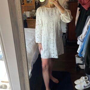 White Eyelet / Lace Mini Dress Bridal / Bride / Wedding Size 4